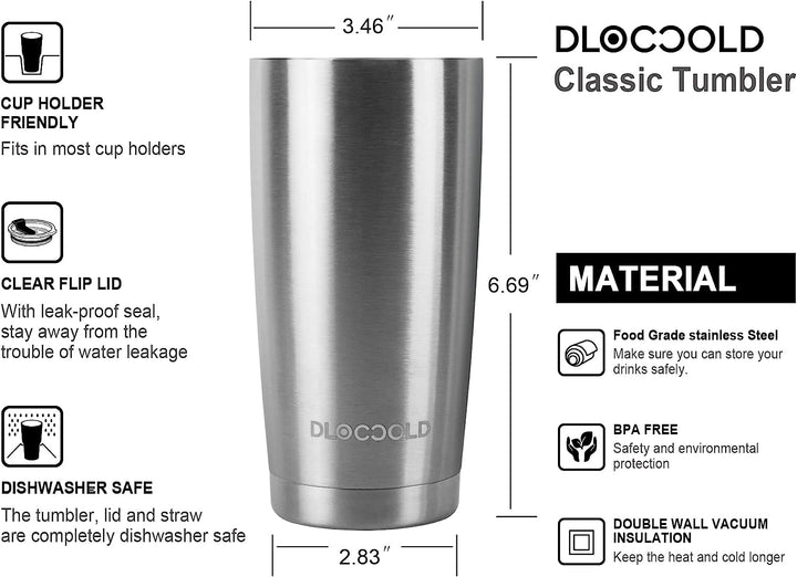 US Stock, CALCA 50 Pack 20 OZ Black Straight Tumbler Blanks, Double 304  Stainless Steel With Straw and Flip Lid, Personalized Tumbler Blanks For  DIY Holiday Gift $311.00